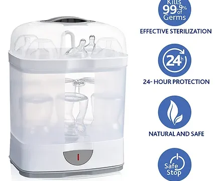 Chicco 2 In 1 Steam Sterilizer - White & Blue