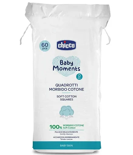 Chicco Soft Cotton Square - 60 Pieces