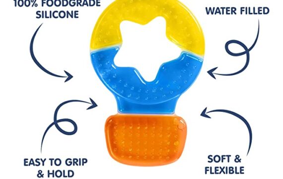 Hopop BPA Free, Multi Textured, Water Filled Cooling Teether (Pack of 2, Corn & Balloon) - Image 4