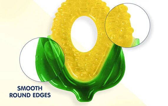 Hopop BPA Free, Multi Textured, Water Filled Cooling Teether (Pack of 2, Corn & Balloon) - Image 6