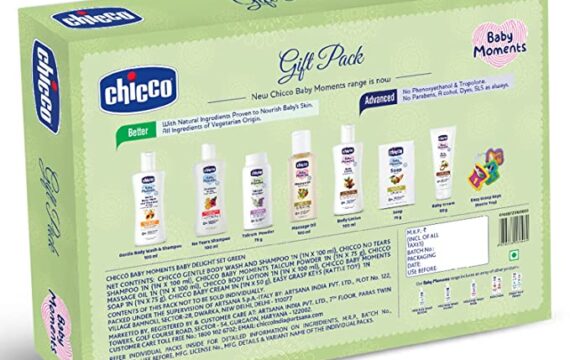 Chicco Baby Moments Delight Gift Pack Green, Ideal Baby Gift Sets for Baby Shower, Newborn Gifting, New Parents, Birthdays, New Advanced Formula with 0% Phenoxyethanol, 0m+ (8 Items) - Image 8