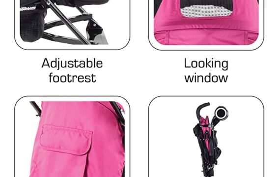 LuvLap City Stroller/Buggy, Compact & Travel Friendly, for Baby/Kids, 6-36 Months (Pink) - Image 5