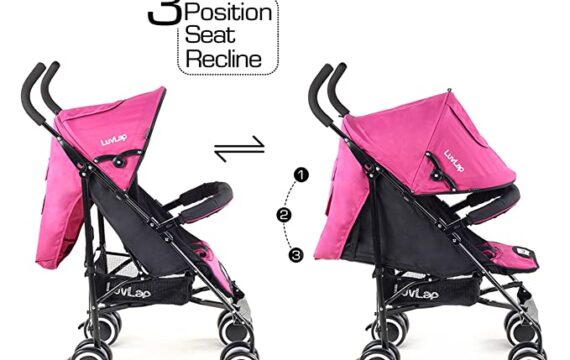 LuvLap City Stroller/Buggy, Compact & Travel Friendly, for Baby/Kids, 6-36 Months (Pink) - Image 6