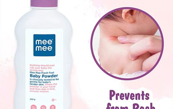 Mee Mee Baby Talcum Powder, Dermatologically tested, Paraben free, 0m+ (Fresh Feel - Pack of 200 g (Single Pack) - Image 3