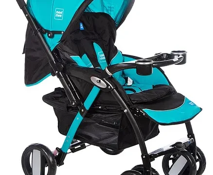Mee Mee Advanced Baby Pram With Shock Absorber Wheels - Blue