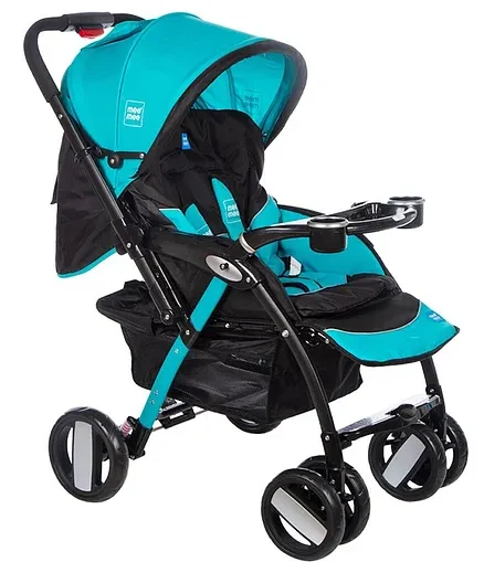 Mee Mee Advanced Baby Pram With Shock Absorber Wheels - Blue