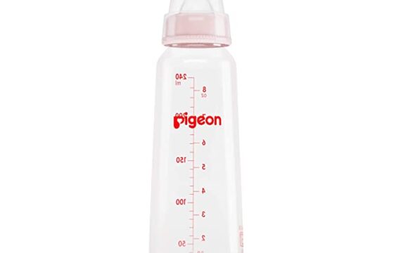 Pigeon Peristaltic Baby Nursing/Feeding Bottle KPP Nipple LL,for 12+ Month Babies,BPA Free,BPS Free,Square Base,Pink,240 ml - Image 2
