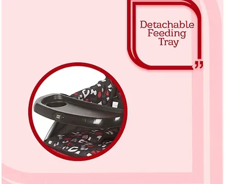 Mee Mee Premium Baby Pram With Rocker Function Rotating Wheels & Adjustable Seat - Red Black - Image 8