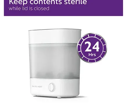 Avent Advanced Bottle Sterilizer Natural Steam Sterilization Baby Bottles Teats & Accessories - White - Image 7