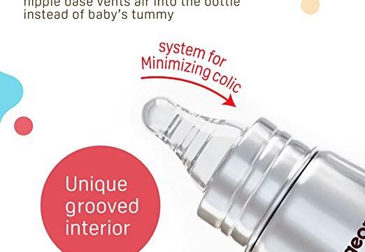 Pigeon Steel Baby Feeding Bottle for Kids, Made of Rust Free Stainless Steel, Ergonomic Handle, Anti Colic Nipple Slim Neck Steel Feeding Bottle 220ml-L Size - Image 5