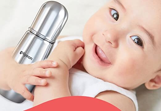 Pigeon Steel Baby Feeding Bottle for Kids, Made of Rust Free Stainless Steel, Ergonomic Handle, Anti Colic Nipple Slim Neck Steel Feeding Bottle 220ml-L Size - Image 3
