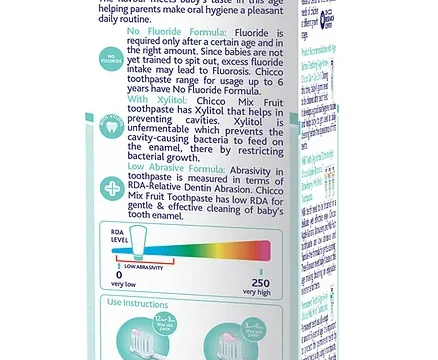 Chicco Dentifricio Toothpaste Mix Fruit Flavour - 50 gm - Image 4