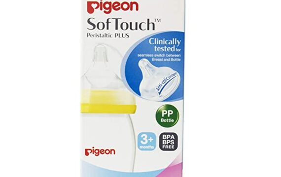 Pigeon Wide Neck Baby Feeding Bottle,With Plus Type Nipple,For 3+ Month Babies,Yellow,240 ml - Image 3