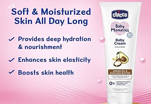Chicco Baby Moments Baby Cream, New Advanced Formula with Natural Ingredients to Prevent Dryness, Non-Sticky & Moisturizing, Suitable for Baby’s Skin & Face, No Phenoxyethanol & Parabens (100g) - Image 3