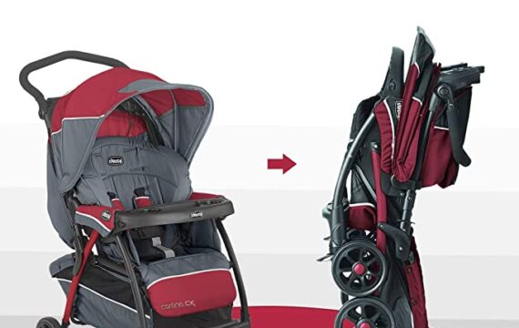 Chicco Cortina CX Stroller with 8-Reclining Positions, Pram for boys and girls, For babies 0-4 years (Lava, Red) Material : Polyester - Image 5