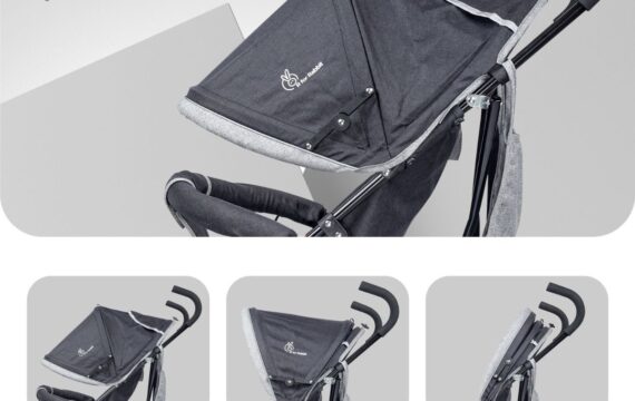 Pixie Buggy Stroller - Easy to Fold & Store, UV Sun Protection Conopy, Rear Brakes, Storage bag - Image 4
