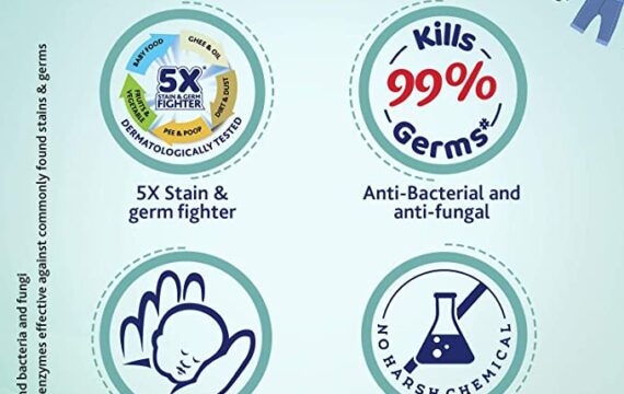 Chicco Baby Laundry Detergent, 5X Stain & Germ Fighter, Kills 99% of Germs, Dermatologically Tested for Effective & Gentle Cleaning, Fresh Spring (1 L liquid) - Image 5