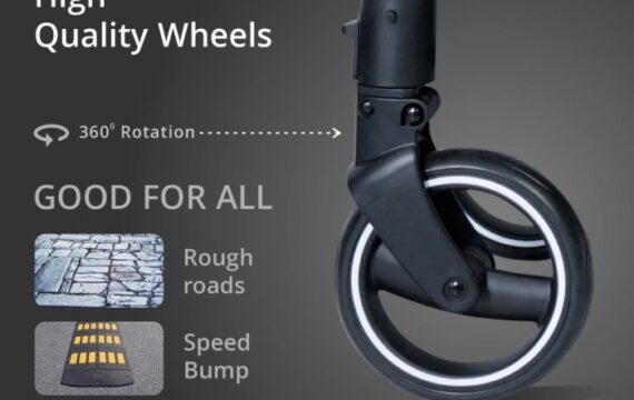 Falcon Flight Stroller - Easy to Carry & Store, Multi Position Recline, Basket, Rear Brake - Image 2