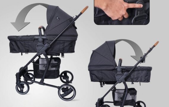 Paradise Stroller - 2 in 1 Baby Stroller Cum Carry Cot, 3 Position Recline System, Canopy - Image 8