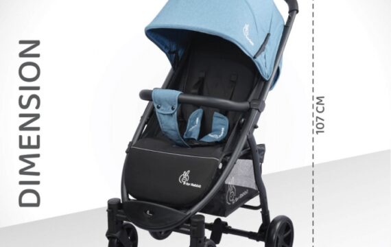 Falcon Flight Stroller - Easy to Carry & Store, Multi Position Recline, Basket, Rear Brake - Image 4