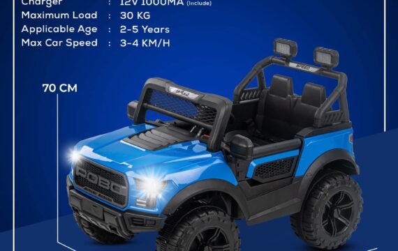 Rechargeable Battery Operated Ride On Jeep for Kids, Ride on Toy Kids Jeep with Bluetooth & Music, Rechargeable Electric Jeep Car for Kids to Drive 3 to 8 Years Boys Girls - Image 6